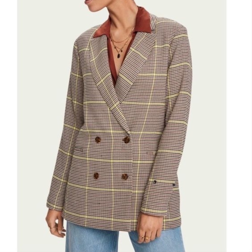 Scotch & Soda Maison Checked Double-Breasted Blazer